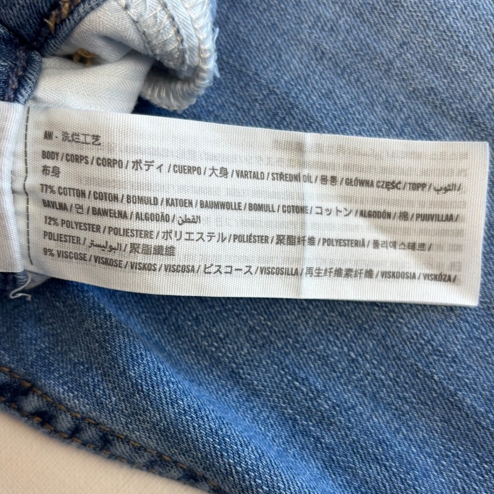 Hollister High-Rise Flare Jeans Patchwork Raw Hem Vintage Soft Stretch 15R 32x31 - Picture 7 of 13
